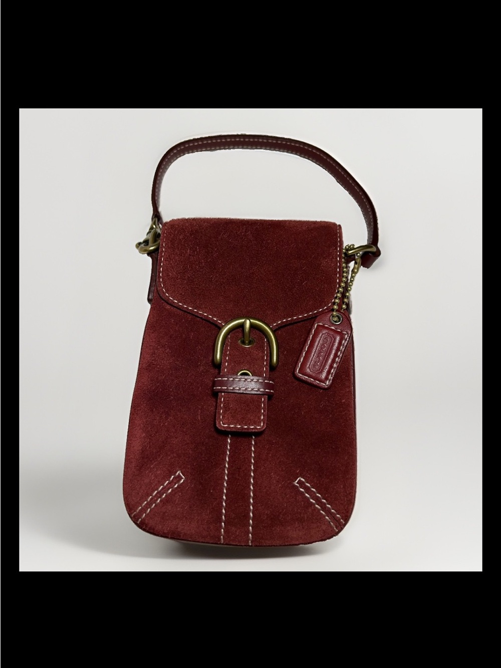 Coach Suede Mini Soho Pocket Pouch Bordeaux/Oxblood-Style: (#4332) 2004 *RARE*